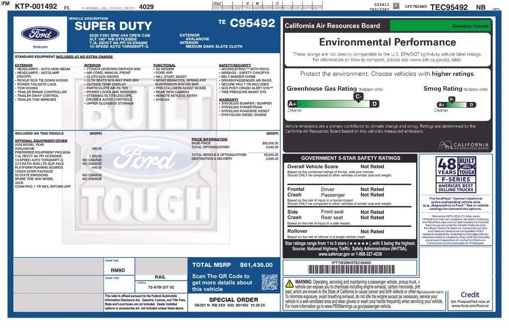 ford f-250 super duty 2026 1FT7W2BN5TEC95492 image ford f-250 super duty 2026 1FT7W2BN5TEC95492 image